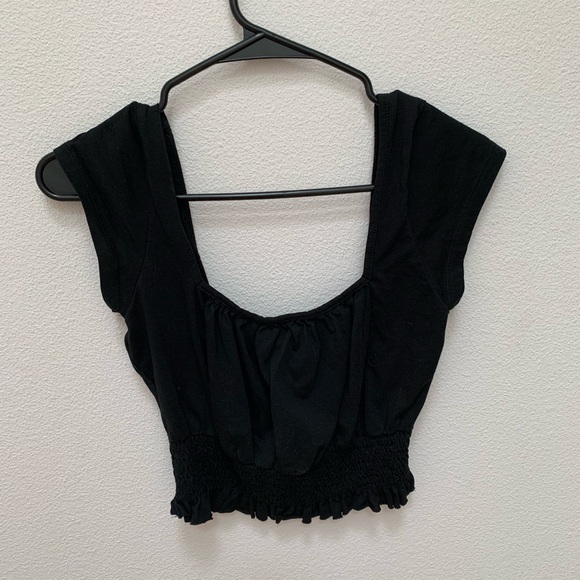 ASOS square neck crop top with shirred waist - Picture 5 of 5